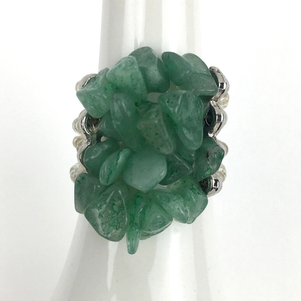 Healing Precious Gem Stone Flexible Stretch Ring from Brazil